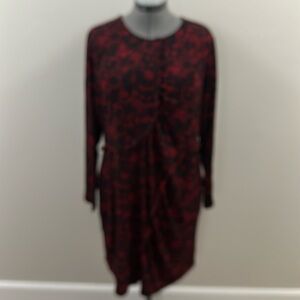Michael Kors Black & Red Lace Print Dress